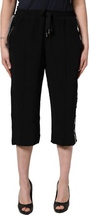 Dolce & Gabbana Black Viscose Mid Waist Cropped Women Womens Pants (Pre-Owned)