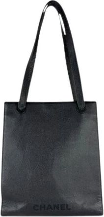Chanel Pre-owned Vintage Tote Bag - Dames - Vintage Shopper - Zwart - ONE Size - Leer - Vintage