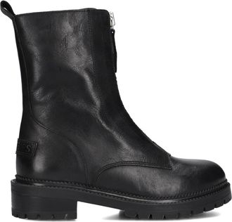 Shabbies Amsterdam Zipa Leren Enkellaarzen Zwart - Dames - Enkellaarsjes - Zwart - 36 EU - Leer - Schoenen