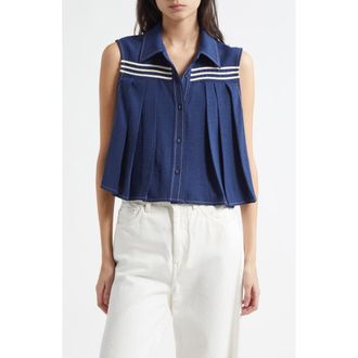 Ramy Brook Laura Sleeveless Shirt in Spring Navy at Nordstrom Rack, Size Xx-Small