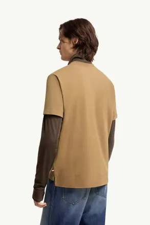 Moncler Logo-Embroidered Three-Pack T-Shirt - Camel