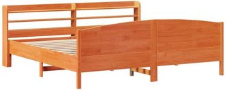vidaXL Bed Frame without Mattress Wax Brown 200x200 cm Solid Wood Pine vidaXL