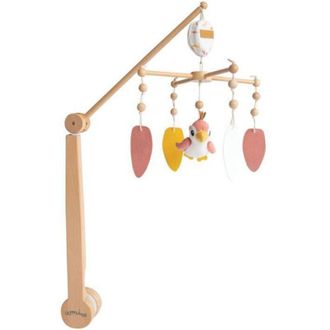 HOME MAISON Domiva Mobile Musical Happy - Arche Bois De Hetre - Blanc/corail/jaune - 40 Cm