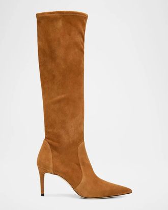 Stuart Weitzman 75mm Stuart Power Suede Knee-High Boots