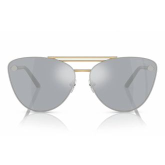 Versace Blue Mirror Silver Cat Eye Ladies Sunglasses VE2267 15141U 64