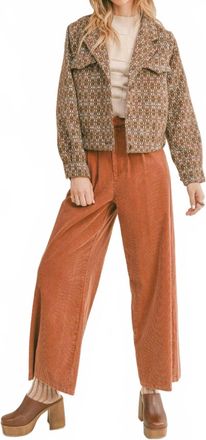 Sadie & Sage Celeste Crop Jacket In Brown Multi