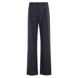 Dondup Broeken, Dames, Blauw, M, Navy Blue Lia Broek met Tailleband