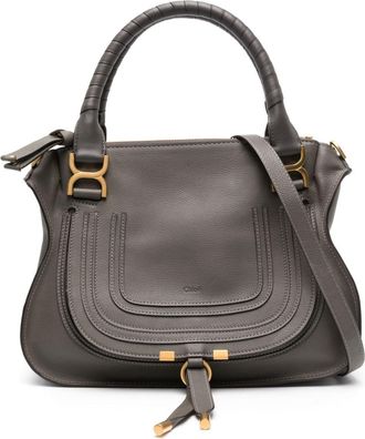 Chloé Marcie leather tote bag - women - CALFSKIN/Linen/Flax - One Size - Green