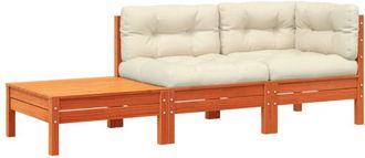 vidaXL Sof&aacute; De Jard&iacute;n Con Cojines Y Reposapi&eacute;s Madera Maciza De Pino Vidaxl