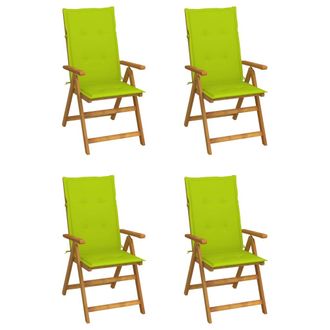 vidaXL Vidaxl - Sillas De Jard&iacute;n Reclinables 4 Uds Madera Maciza Acacia Cojines
