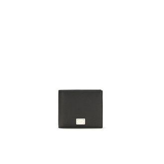 Dolce & Gabbana Cartera Bifold de Piel de Becerro con Etiqueta de Logo - Accessories - Hombre - Negro - ONE SIZE