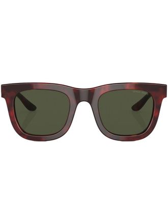 Giorgio Armani Occhiali da sole tondi con effetto tartarugato - Rosso