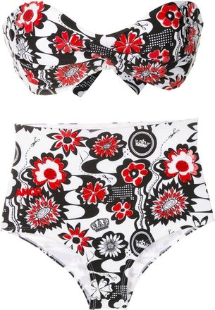Amir Slama floral-print bikini set - women - Polyamide/Elastane - GG - Multicolour