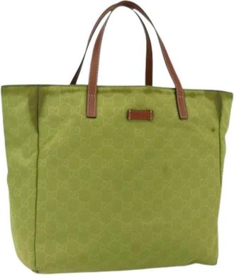 Gucci Pre-owned Tote Bags, female, Green, Size: ONE SIZE Pre-owned Nylon Tote Bag