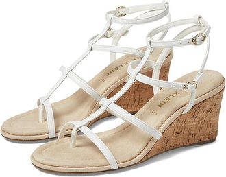Anne Klein Sandy Womens Sandals White : 7.5 M, Leather/Synthetic