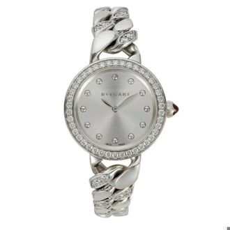 Bulgari Pre-owned Bvlgari Catene Quartz Diamond Silver Dial Ladies Watch PO 0162