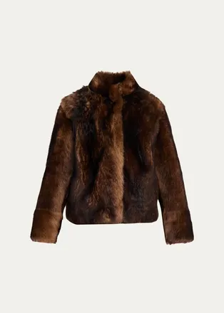 Yves Salomon Lamb Shearling Short Coat