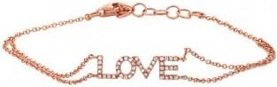 Allurez 0.12ct 14k Rose Gold Diamond Love Bracelet