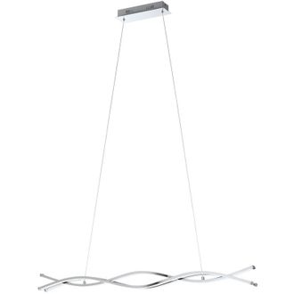 Eglo Eglo - Lampadario a Sospensione Moderno Lasana 2 Acciaio Cromo 1 Luce Led 35W 5300Lm