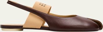 Maison Margiela Tabi Anatomic Numeric Leather Slingback Ballerina Flats