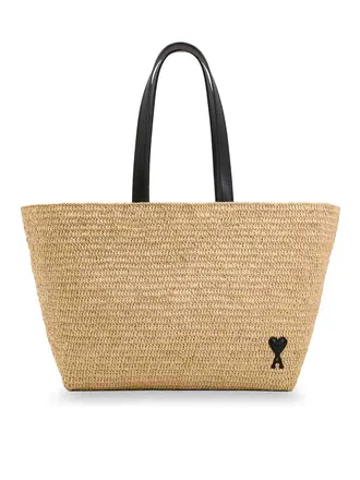 Ami Ami De Coeur Shoulder Bag In Raffia