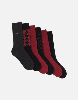 HUGO BOSS Mens BOSS Black 6P RS GiftDesign CC 001 Black - Size: 16/14.5/8/15/8.5/15.5/9/13/13.5/14/6.5/7/7.5/11.5/5/12/5.5/12.5/6/3.5/3/10.5/4/11/4.5/2.5/9.5