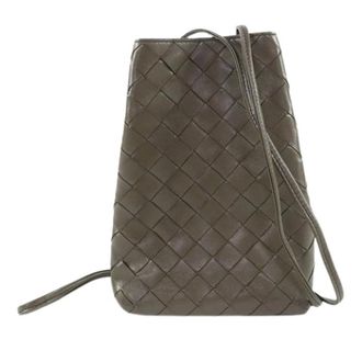 Bottega Veneta Pre-owned Woven Nappa Crossbody Bag - Dames - Pre-owned - Bruin - Maat: ONE Size Leer