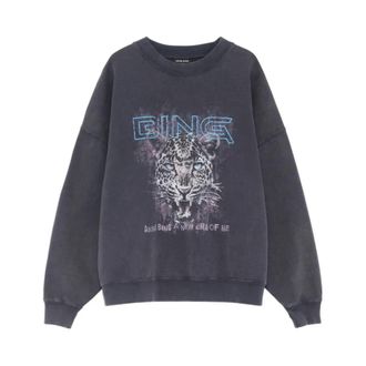 Anine Bing Miles Sweatshirt - Dames - Sweatshirts - Zwart - S - Katoen - Hoodies & sweatvesten