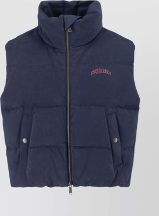 Dsquared2 modern high collar jacket with snap pockets