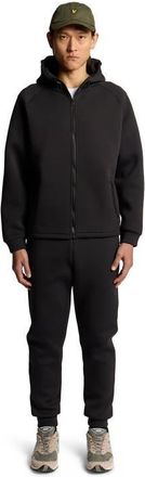Lyle & Scott Neoprene Zip Through Hoodie in Jet Black at Nordstrom, Size Xx-Large
