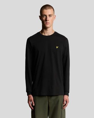 Lyle & Scott Plain Long Sleeve T-Shirt in Jet Black at Nordstrom, Size Xx-Large