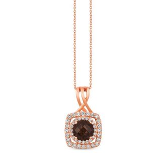 Le Vian Ladies Chocolate Quartz Collection Necklaces set in 14K Strawberry Gold