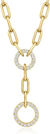 Ross-Simons Diamond Circle Paper Clip Link Y-Necklace in 14kt Yellow Gold