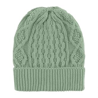 Americandreams Billy Cotton Beanie - Dames - Hoeden - Groen - ONE Size - Katoen - Accessoires