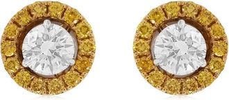 HYT Jewelry 18kt white gold diamond stud earrings - women - 18kt Yellow Gold/Diamond - One Size - Orange