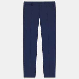 HUGO BOSS Mens H-Genius-MM-C-224 Slim-Fit Trousers in Blue Wool - Size 30W/30L