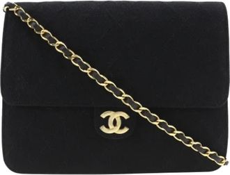 Chanel Pre-owned Cotton shoulder-bags - Dames - Vintage Schoudertas - Zwart - ONE Size - Katoen - Vintage