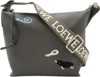 Loewe Pre-owned Cubi Small Crossbody Bag - Dames - Vintage Schoudertas - Grijs - ONE Size - Leer - Vintage