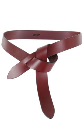 Isabel Marant Burgundy Lecce Tie Closure Cow Leather Belt