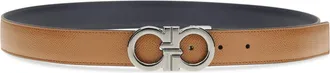 Ferragamo Mens Reversible And Adjustable Gancini Belt Cowhide Calf Leather Bos Taurus E Braces