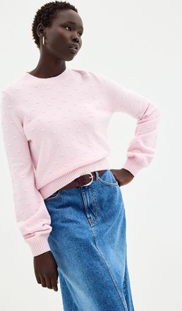 Contemporaine Womens Puff-sleeve pompom sweater