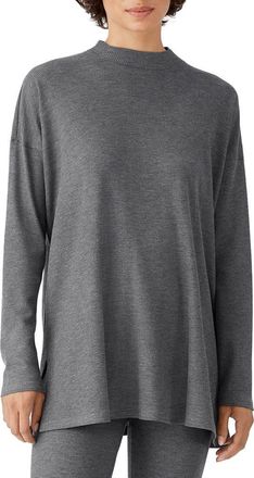 Eileen Fisher Mock Neck Long Sleeve Top in Ash at Nordstrom Rack, Size Xx-Small