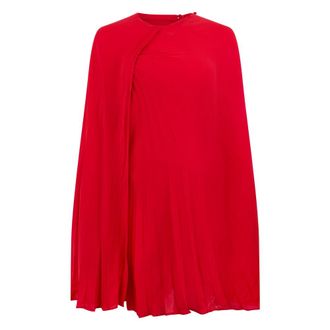 Valentino Garavani Short Dresses, female, Red, Size: XS Red Silk Cloak Dress