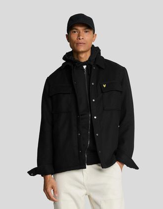 Lyle & Scott Lyle And Scott Mens Brushed Overshirt - Black - Size: Regular/36