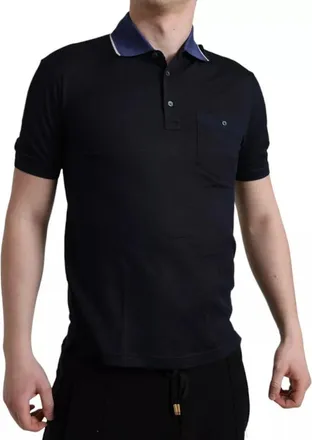 Dolce & Gabbana Navy Blue Collared Short Sleeve Polo Mens T-shirt (Pre-Owned)