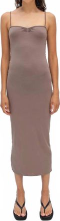 TROIS Eva Midi Dress In Sand