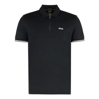 HUGO BOSS Hugo, Polo Shirts, male, Black, Size: 2XL Cotton polo shirt