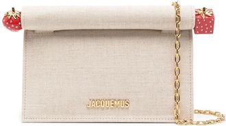 Jacquemus strawberry-detail chain clutch - Neutrals