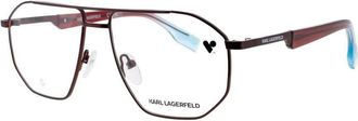 Karl Lagerfeld Unisex Red Rectangular Eyeglass Frames Kl353