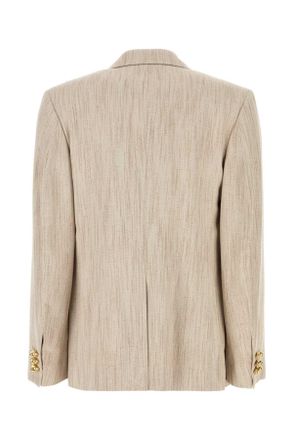 Bottega Veneta Womens Melange Sand Viscose Blend Blazer Greyputty Giacche E Gilet